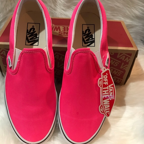 hot pink slip on vans